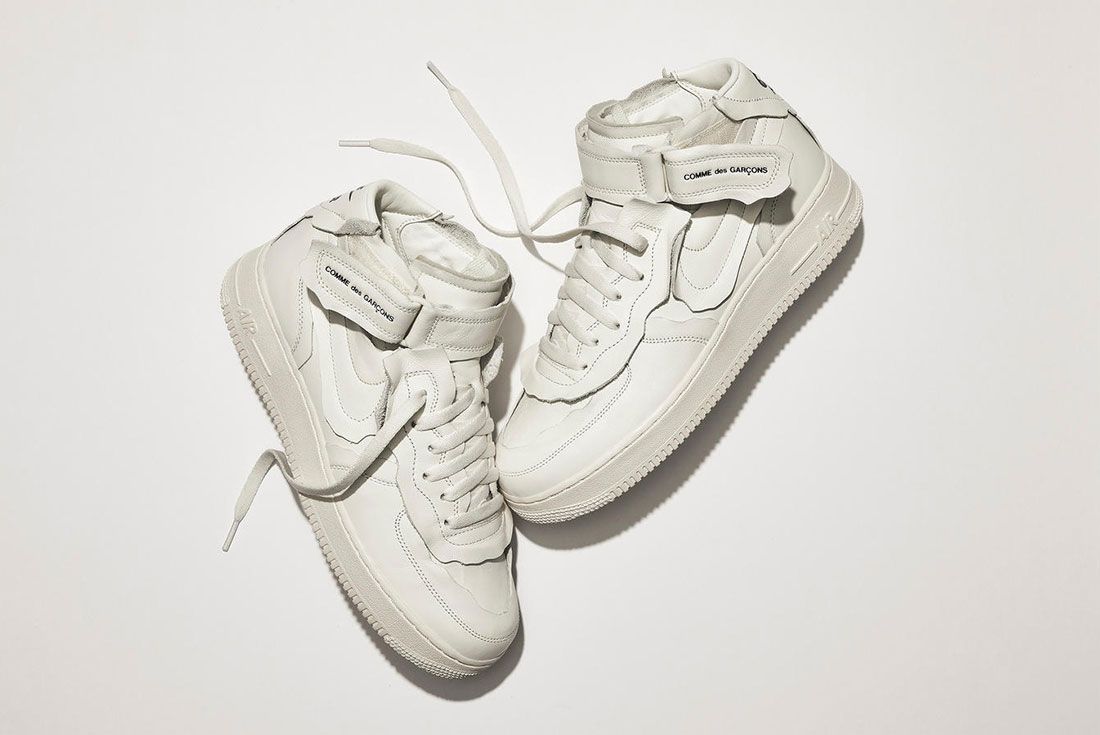 Comme des Garçons' Ruffled Nike Air Force 1 Mid Colab Releases 