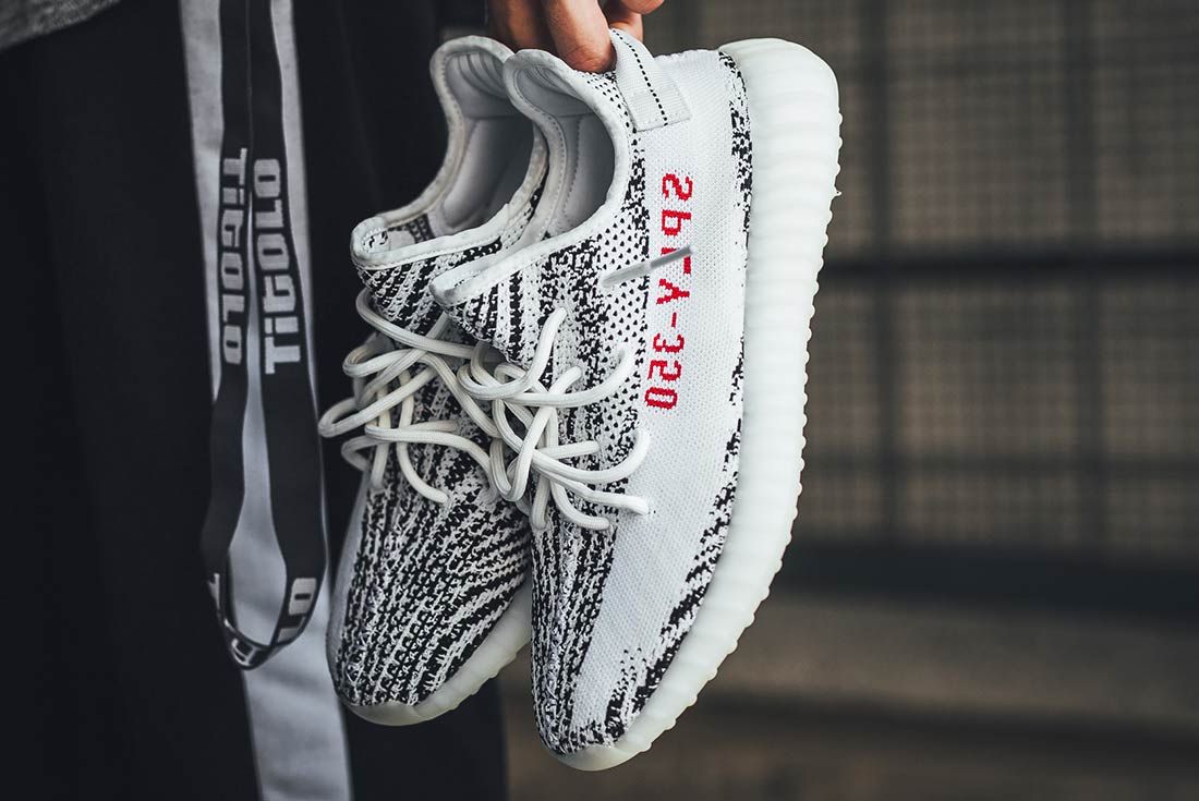 zebra yeezy v2 on feet