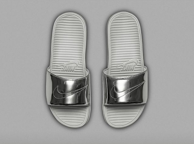 Nike Benassi Solarsoft Slide Liquid Metal Pack