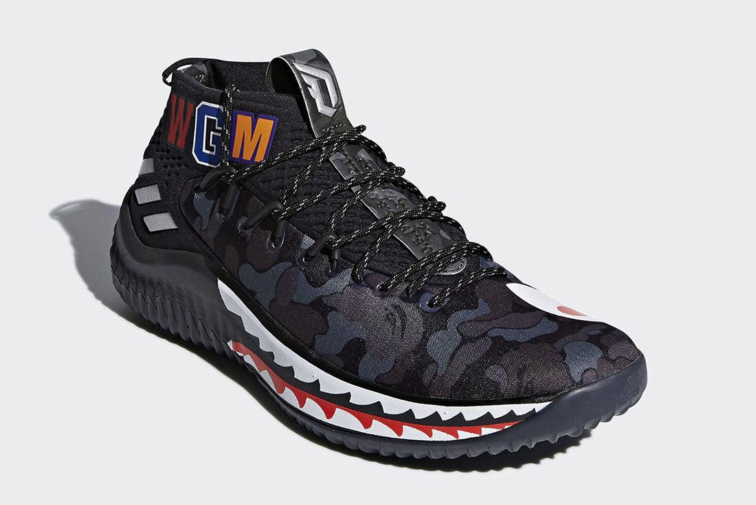 Bape x adidas dame 4s hotsell