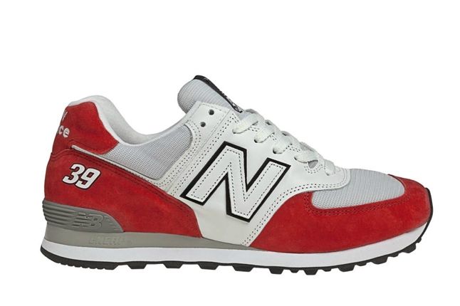 New Balance Race Inspired 574 Red And Grey Profile 1