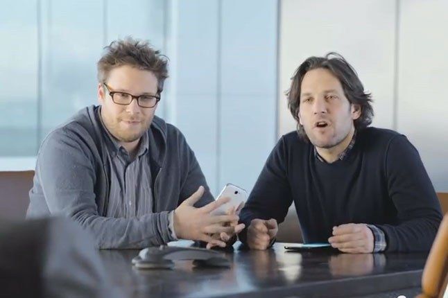 Samsung Galaxy Superbowl Ad 2013 Seth Rogan And Paul Rudd Perplexed 1