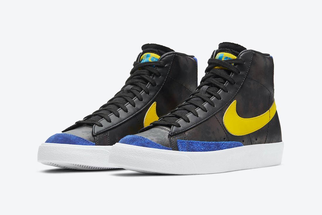 nike blazer black blue yellow