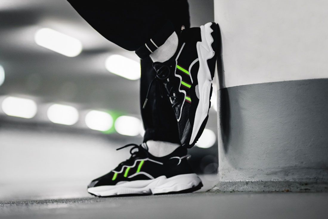Adidas Ozweego Black Green Ee7002 Mood 1 On Foot