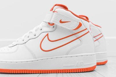 Nike Air Force 1 Mid White Orange 3