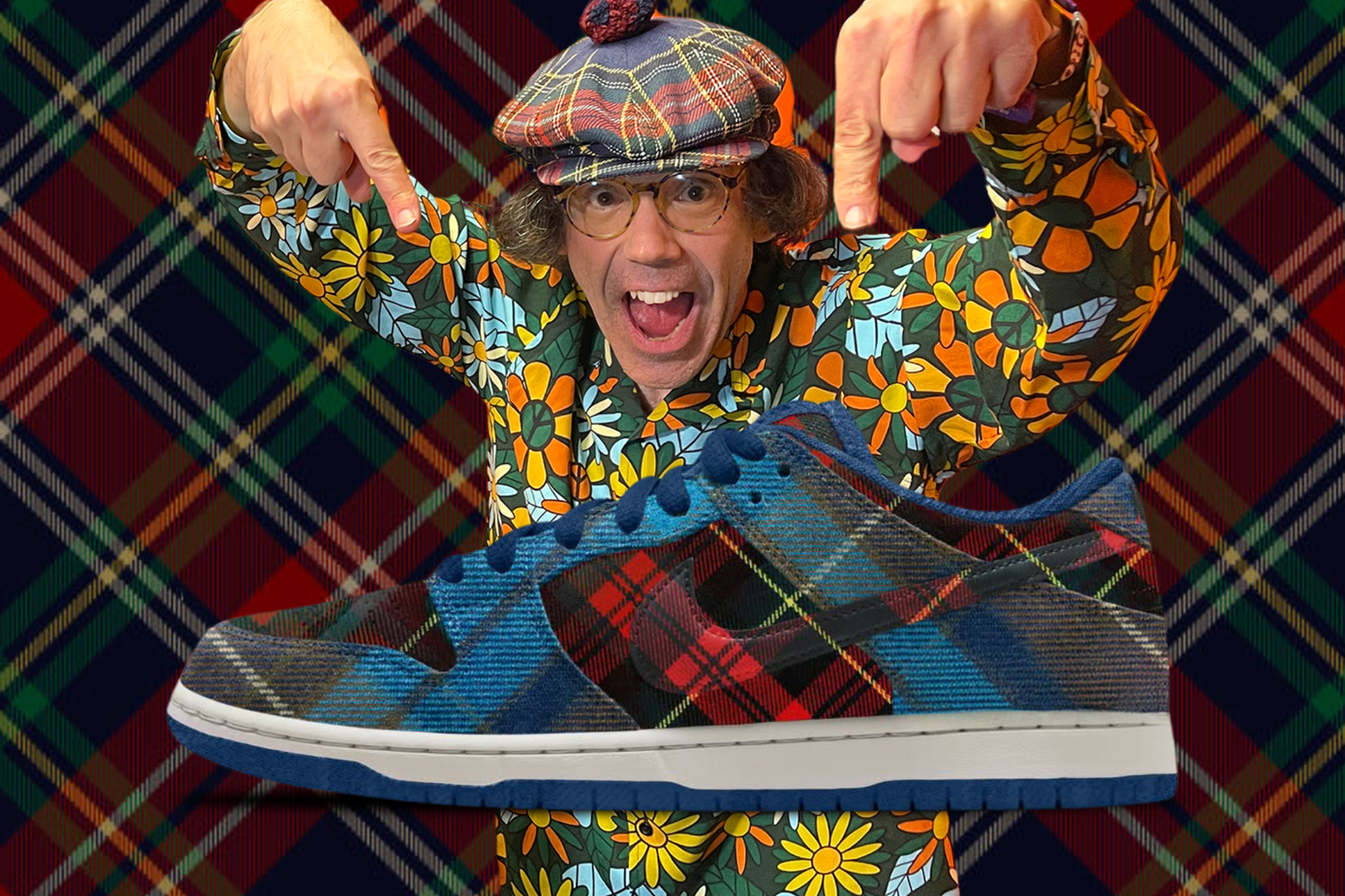 Tartan-print Nardwuar x Nike SB Dunk Low sneaker