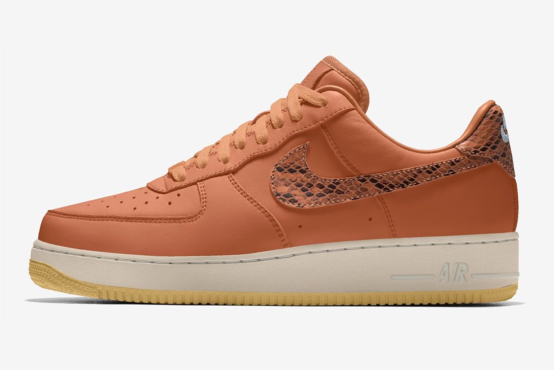 nike by you air force 1 snakeskin
