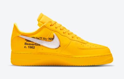 Off-White x Nike Air Force 1 Low University Gold Official pics on white