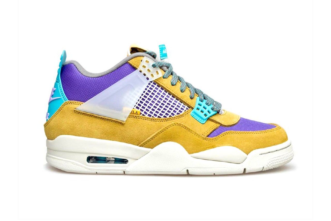 yellow and purple jordan 4