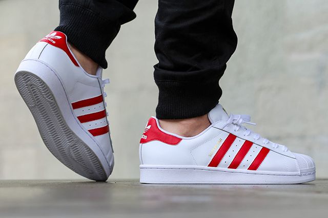 adidas superstar foundation red and white