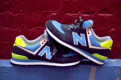 New Balance 574 The Yacht Club Collection Blue And Yellow Pair 1