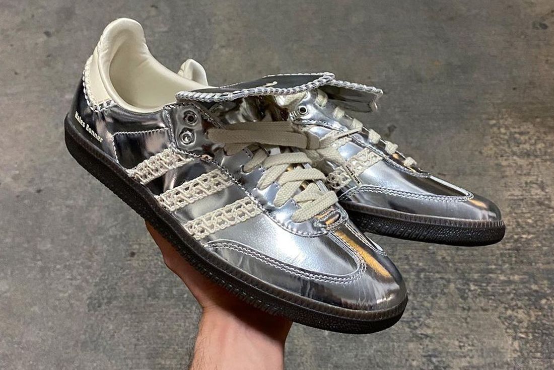 metallic silver sneakers