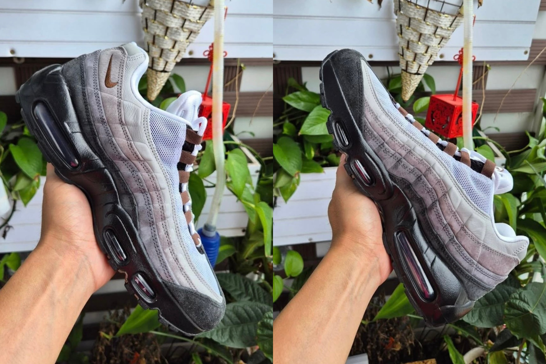 Nike SB Air Max 95 'Cacao Wow' against leafy background