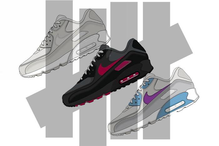 Undefeated Nike Air Max 90 2020 Collection Release Date Mock