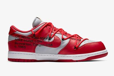 Off White Nike Dunk Low Red Grey Ct0856 600 Medial