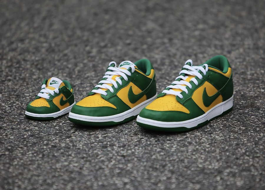 Nike Dunk Low Brazil Family Sizing Angled