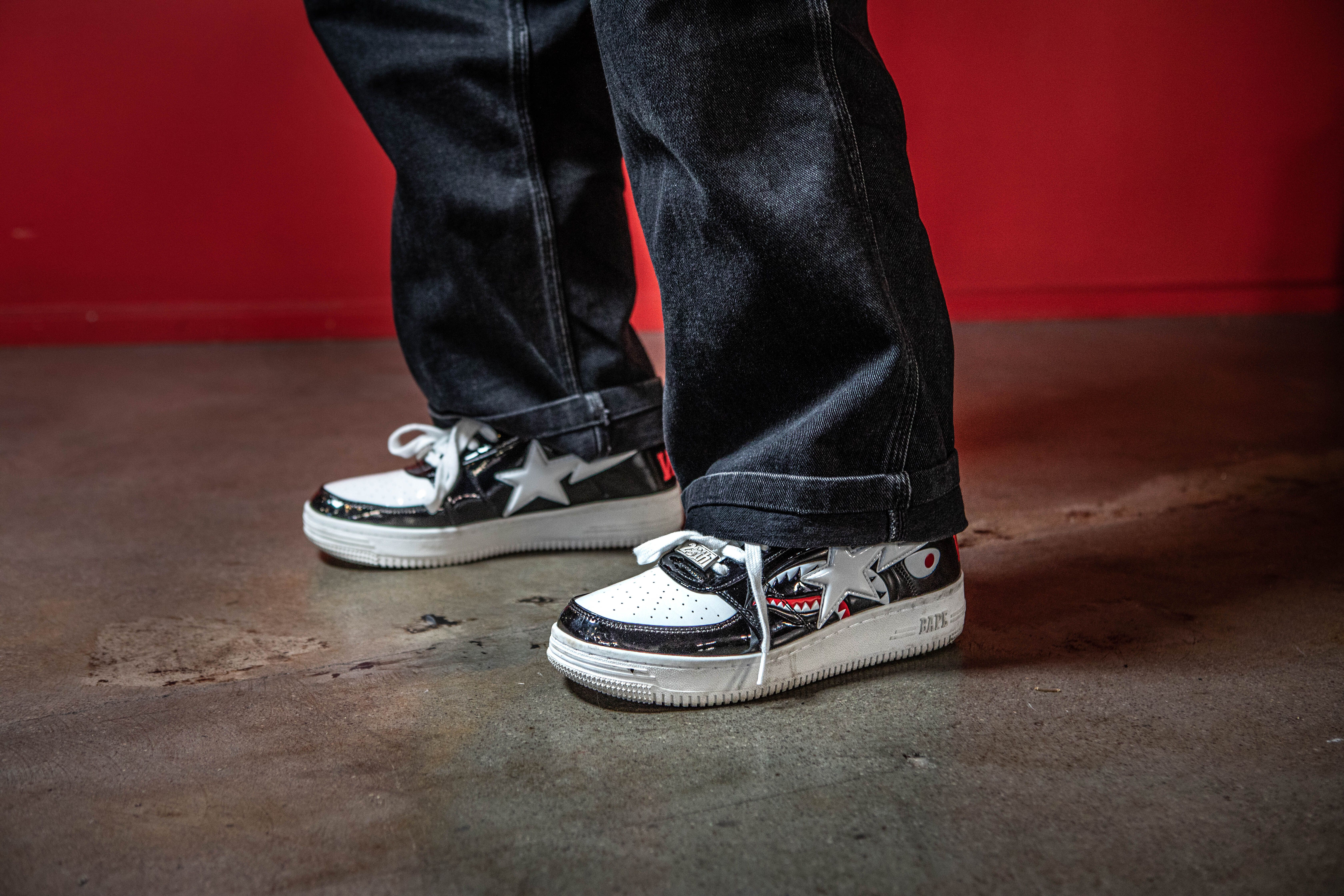 BAPE STA Low 'Color Block Shark' on foot