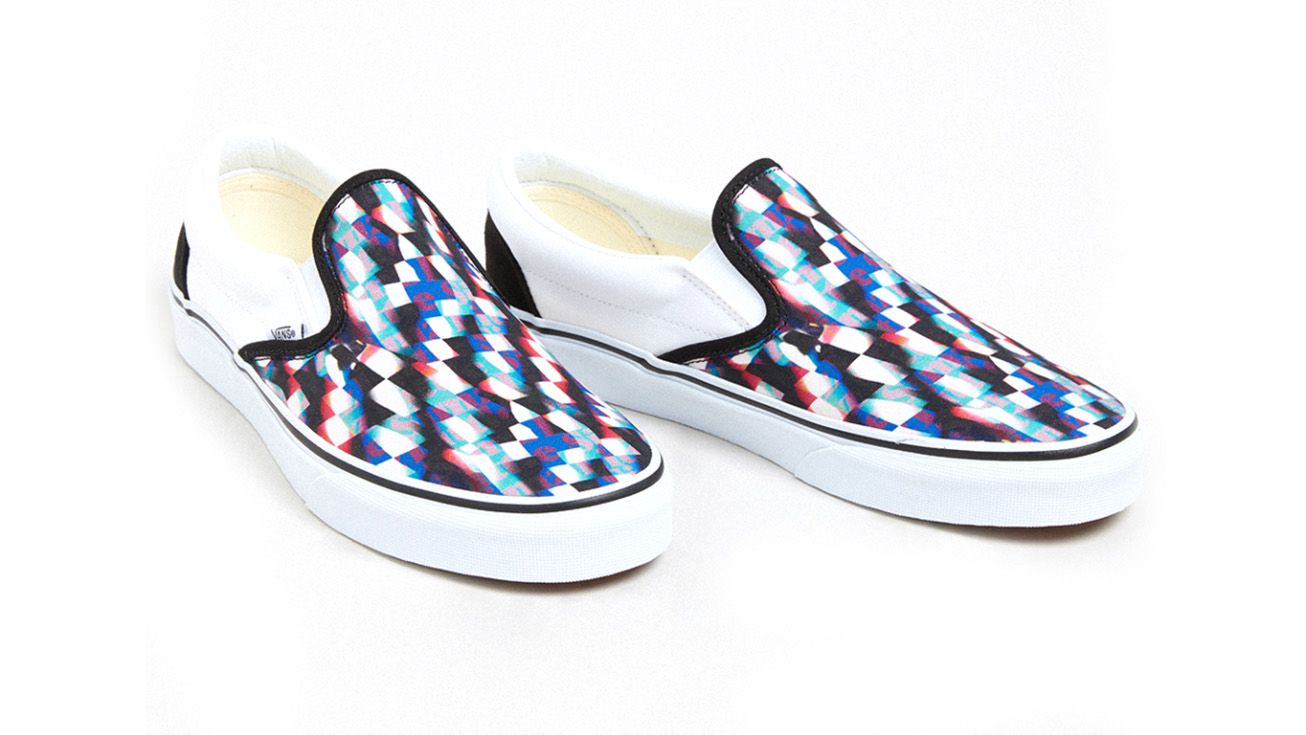 Distorted clearance checkered vans