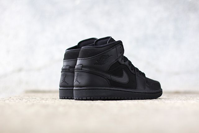 jordan 1 mid triple black suede