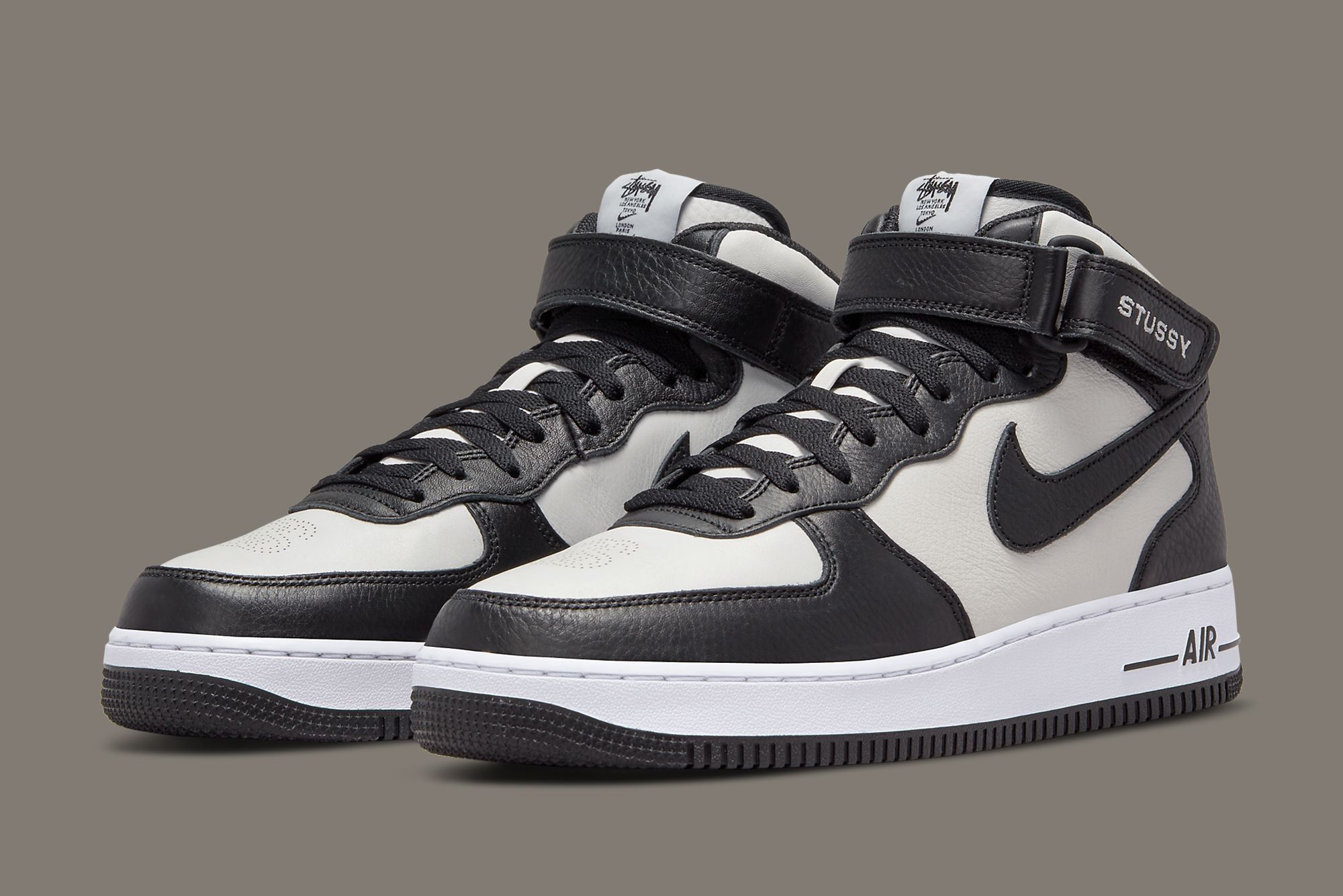 The Stussy x Nike Air Force 1 Mid Black/White Is Releasing on 