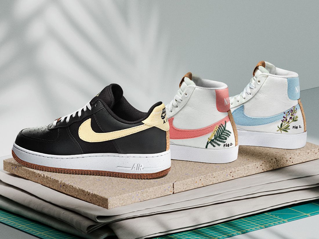 Set of Three, Nike Air Force 1 '07 LV8 'Plant Cork Pack' Samples, Size 9, TRIOMPHE, 2023