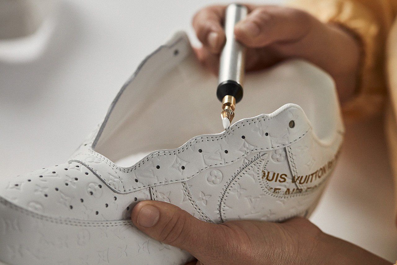 Louis Vuitton x Nike Air Force 1 White BTS