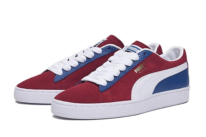 Billys Tokyo Puma Suede Classic Two Toned Red Front Angle