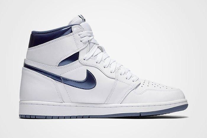 Air Jordan 1 High OG (White/Metallic Navy) - Sneaker Freaker