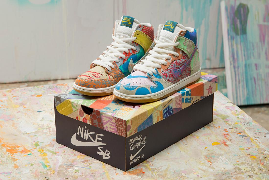 Thomas Campbell X Nike SB Dunk High Premium (What The) - Releases 