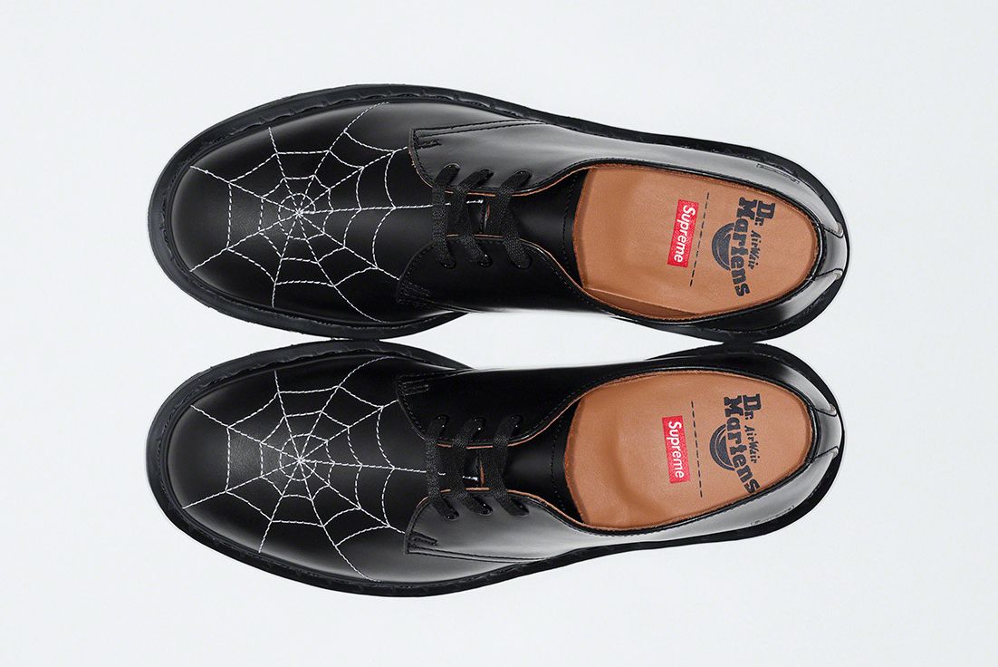 Supreme and Dr. Martens Spin Up a Spider-Webbed 3-Eye Shoe 