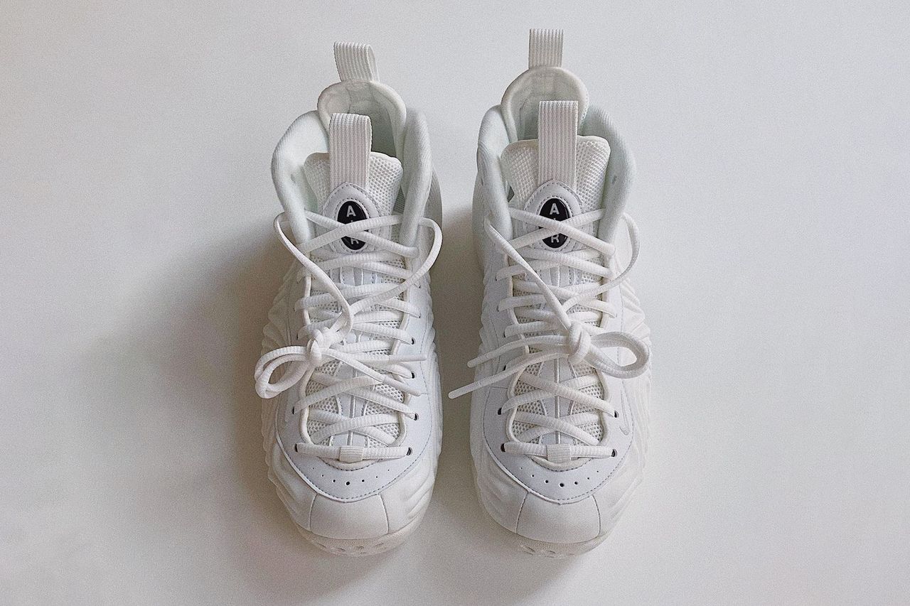 Detailed Look: Comme des Garçons x Nike Air Foamposite One in White ...