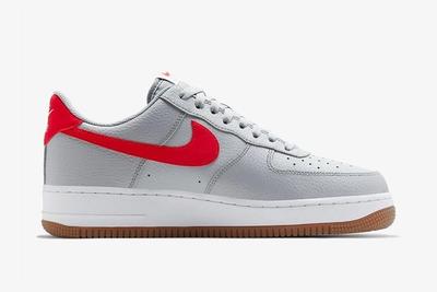 Nike Air Force 1 Wolf Grey University Red Medial