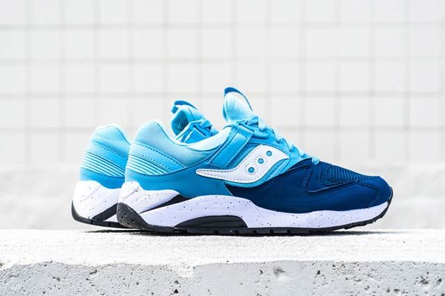 saucony grid 9000 pinkblue trainers