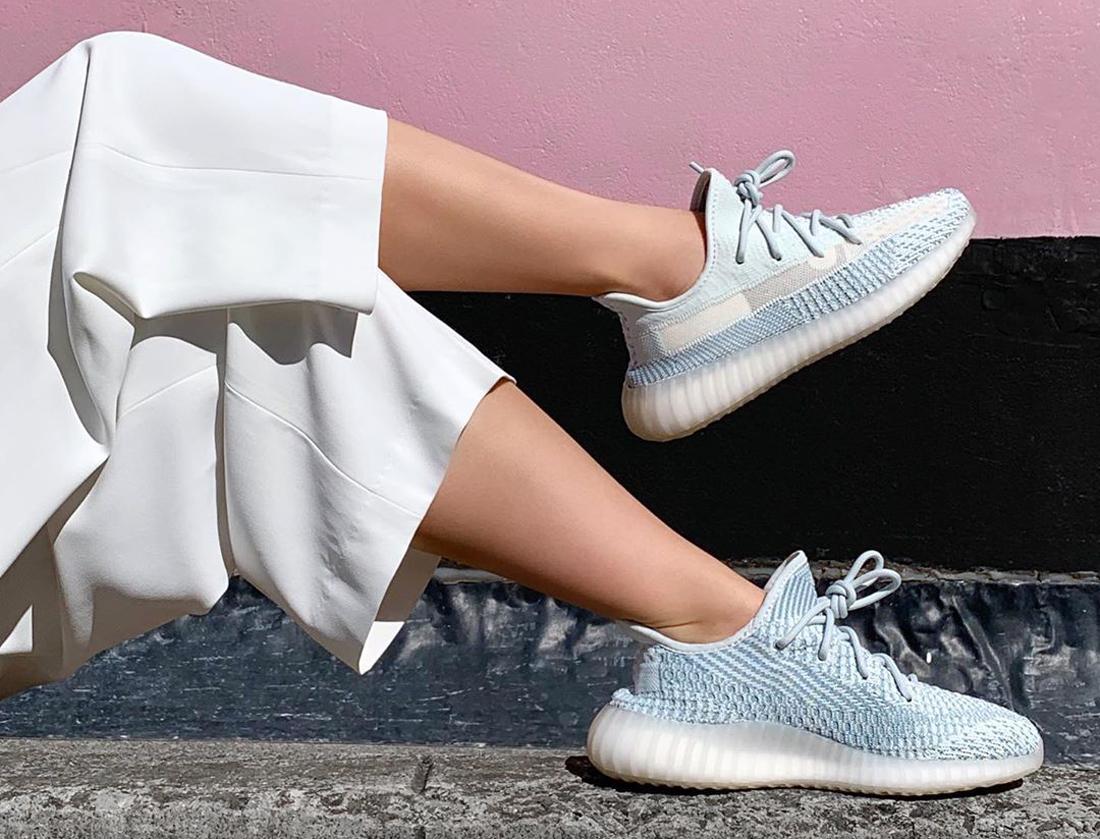 Yeezy Cloud White Yeezy Boost 350 White On Feet White Reflective