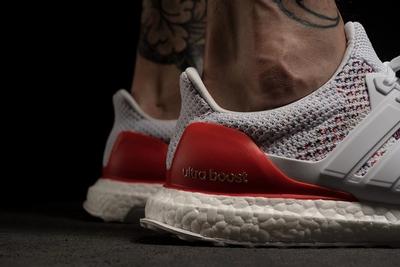 Adidas Ultra Boost White Red Multicolour On Feet 5