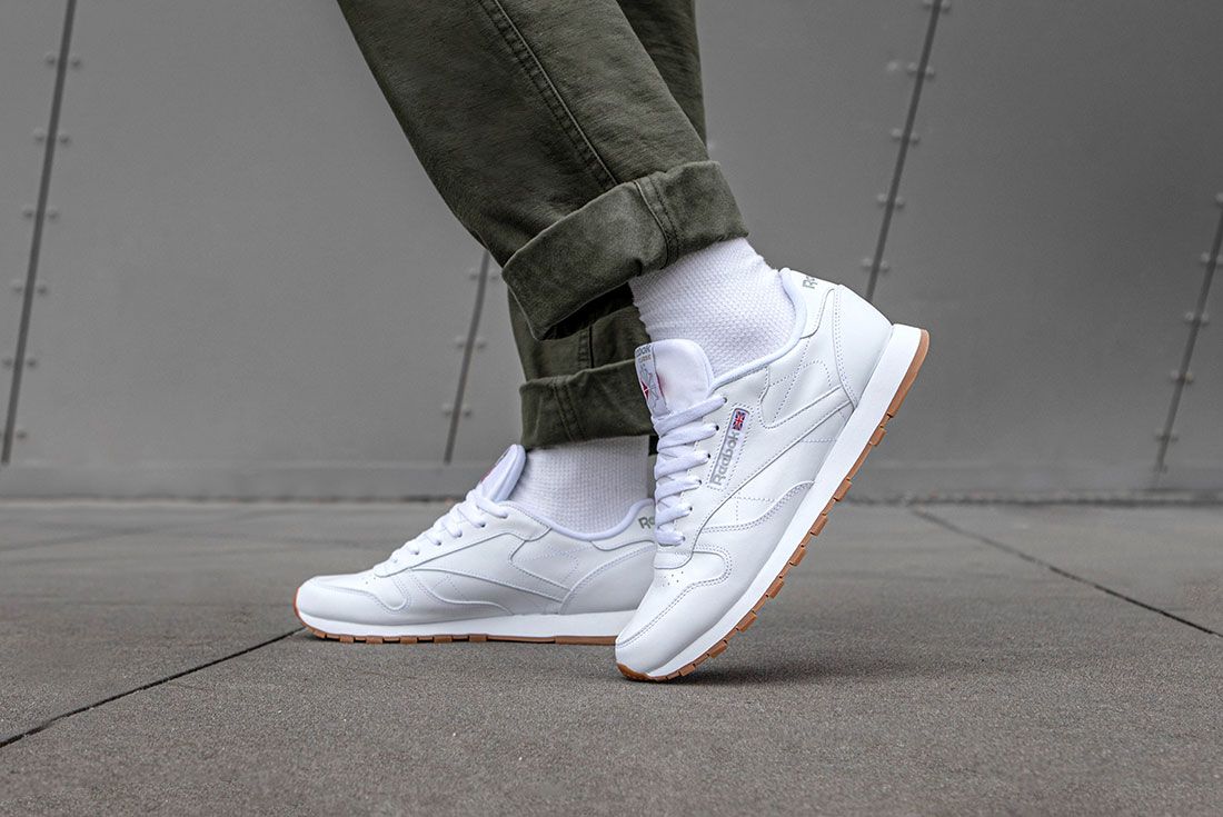 Reebok Classic Leather White Gum On Foot