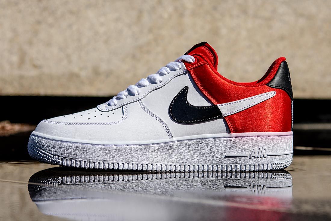 Nike Nba Air Force 1 Low Red Black White Left