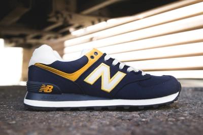 New Balance 574 Rugby Pack Yellow Navy Profile 1