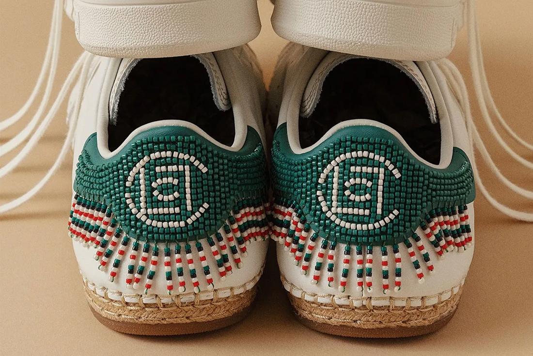 adidas stan smith beaded friends and family heel close up
