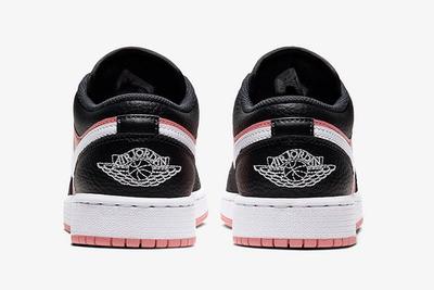 Air Jordan 1 Low Gs Pink Quartz 554723 016 Heel Shot
