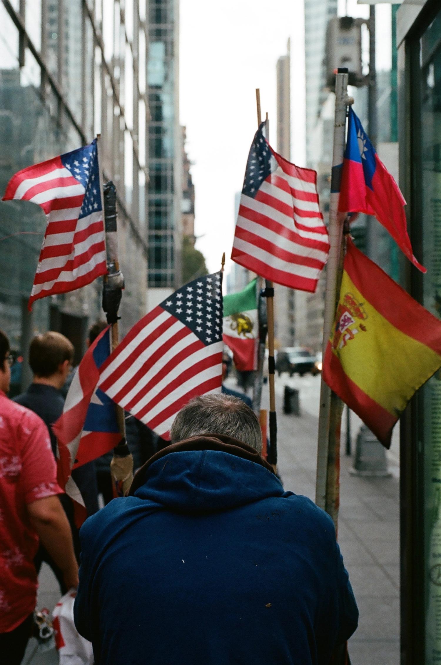 People holding flags