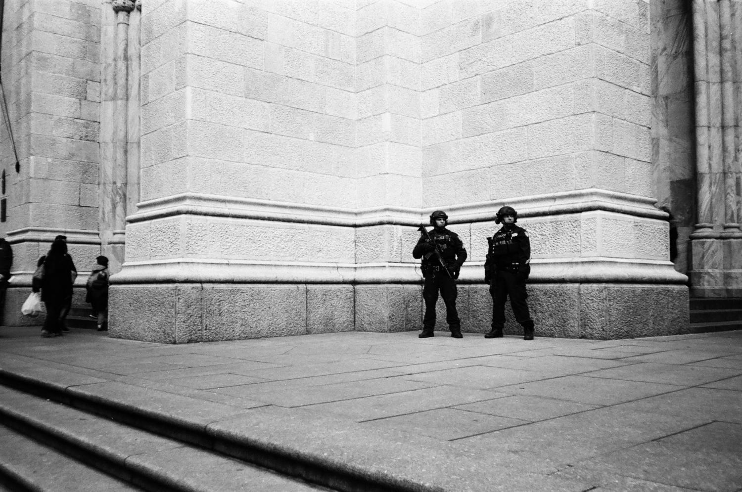 Armed police officers