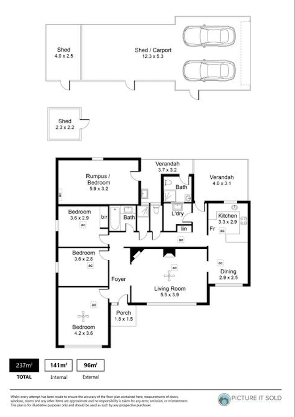 Floor plan of 14 Wyndham Cres, Surrey Downs SA 5126