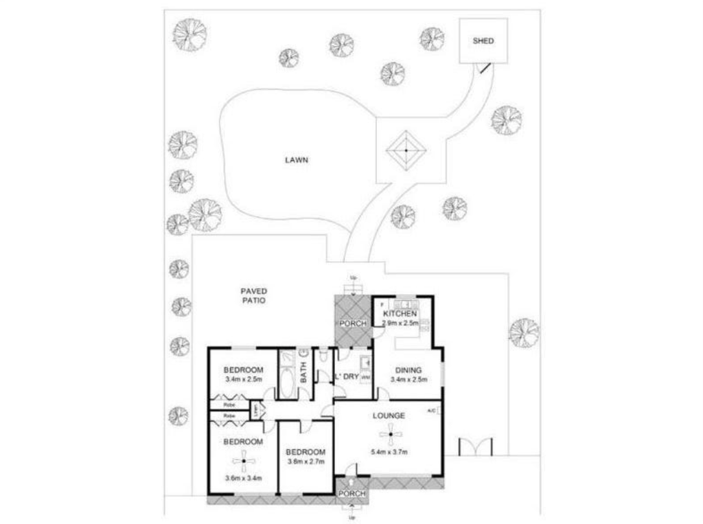 Floor plan of 36 Creslin Ave, Ingle Farm SA 5098