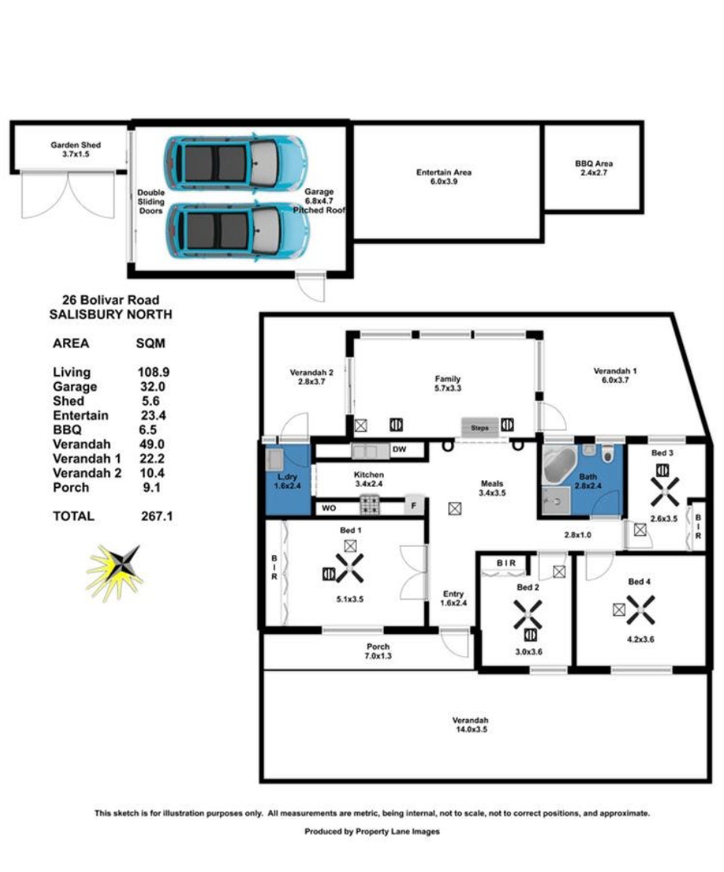 Floor plan of 26 Bolivar Rd, Salisbury North SA 5108