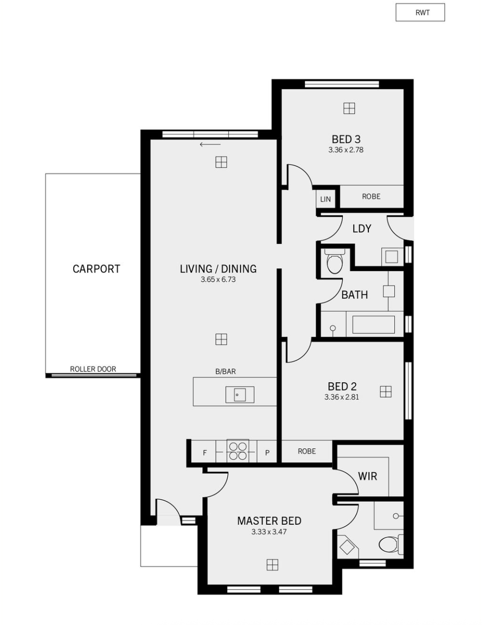 Floor plan of Unit 3/9 Barli St, Pooraka SA 5095