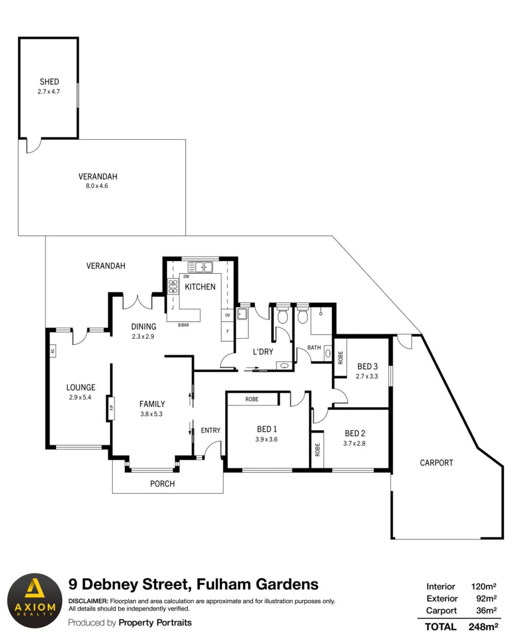 Floor plan of 9 Debney Street, Fulham Gardens