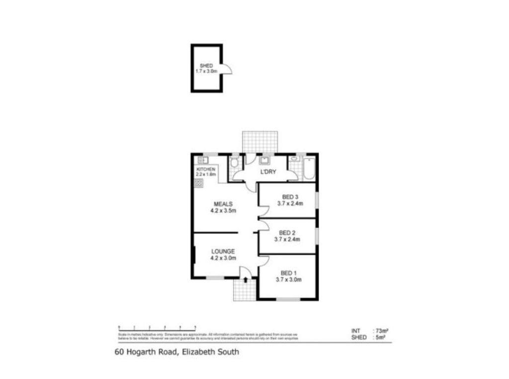 Floor plan of 60 Hogarth Rd, Elizabeth South SA 5112