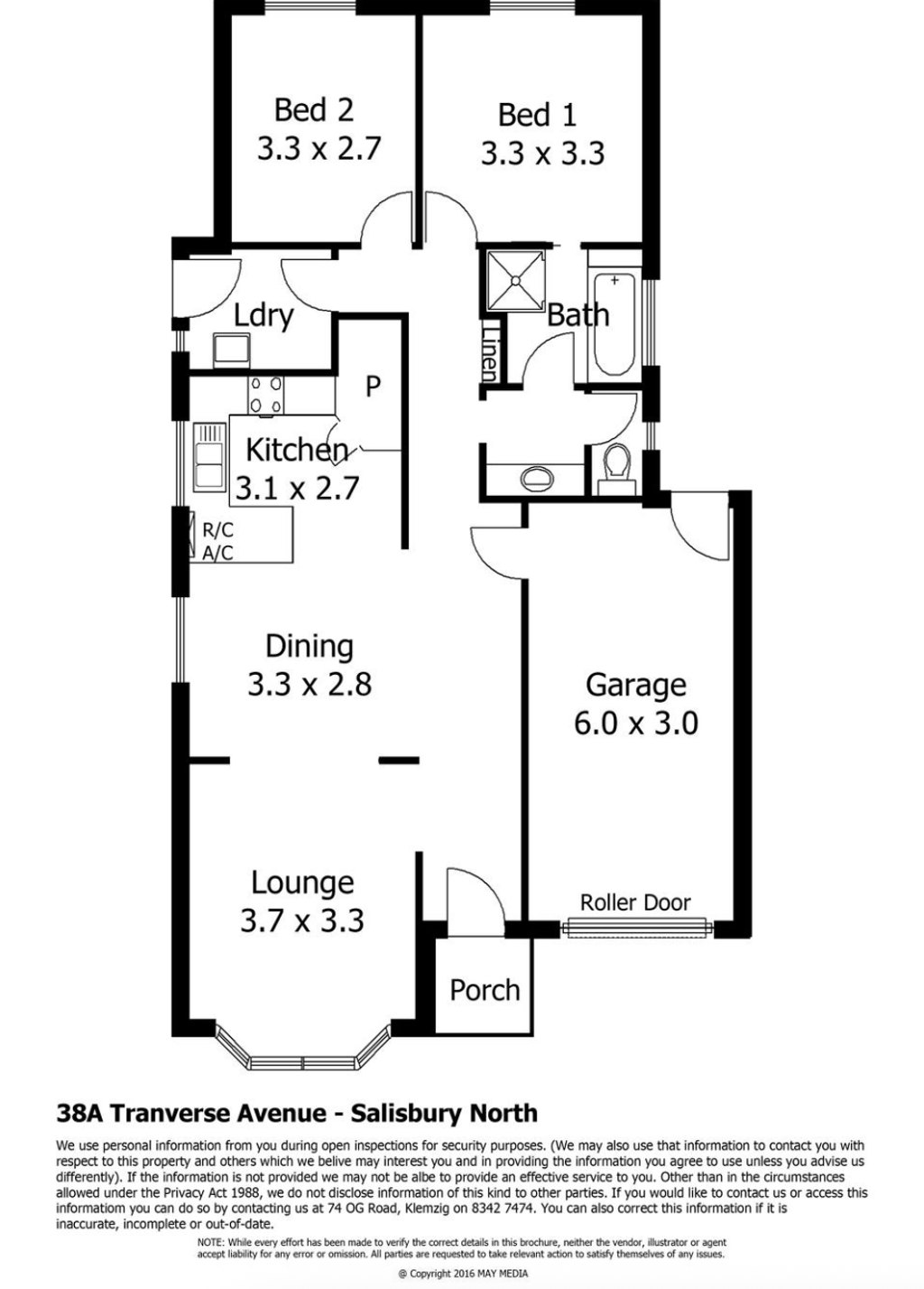 Floor plan of 38A Traverse Ave, Salisbury North SA 5108