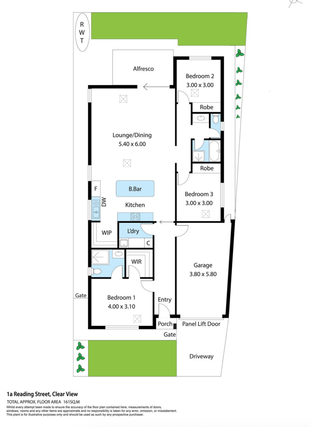 Floor plan of 1 A Reading St, Clearview SA 5085